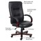 Officesource Spencer Collection Executive High Back Swivel Tilt with Mahogany Frame 1265VBK - alternate 2
